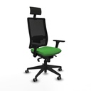 Silla de Oficina con Cabecero Piqueras y Crespo 3D066G1 Verde