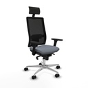 Silla de Oficina con Cabecero Piqueras y Crespo 3D086N1 Gris