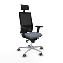Silla de Oficina con Cabecero Piqueras y Crespo 2D086G1 Gris