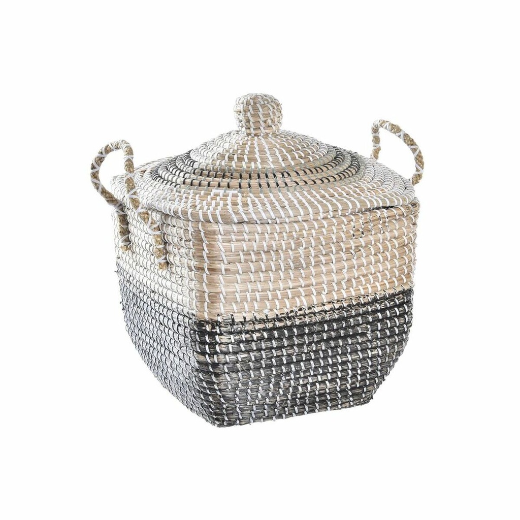 Cesta Decorativa DKD Home Decor Gris Natural Boho 45 x 35 x 43 cm
