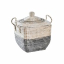 Decorative basket DKD Home Decor Grey Natural Boho 45 x 35 x 43 cm