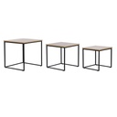 Set of 3 tables DKD Home Decor Black Metal 45 x 45 x 45 cm MDF Wood