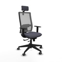 Silla de Oficina con Cabecero Horna Traslack Piqueras y Crespo 1D066G2 Gris oscuro