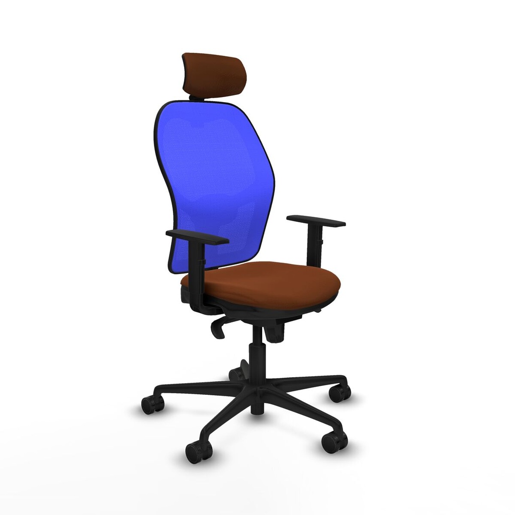 Office Chair with Headrest Piqueras y Crespo 1D036N2 Blue Brown
