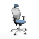 Silla de Oficina con Cabecero Piqueras y Crespo 1D086G2 Azul cielo