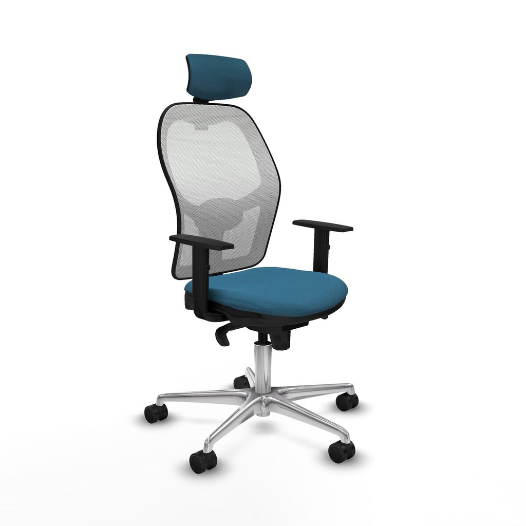Office Chair with Headrest Piqueras y Crespo 1D086N2 White Petroleum green