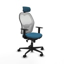 Office Chair with Headrest Piqueras y Crespo 1D036N2 White Petroleum green