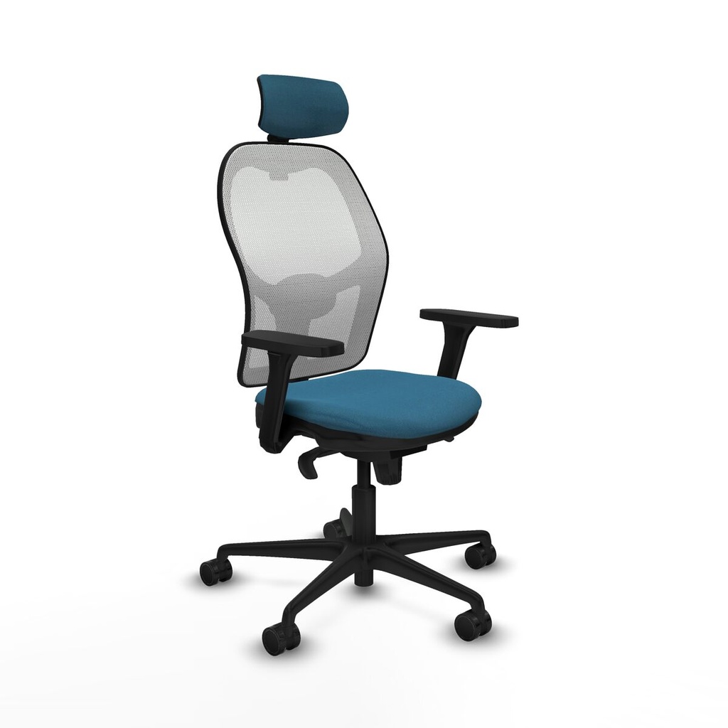 Office Chair with Headrest Piqueras y Crespo 3D036N2 White Petroleum green