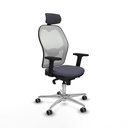 Silla de Oficina con Cabecero Piqueras y Crespo 2D086G2 Gris oscuro