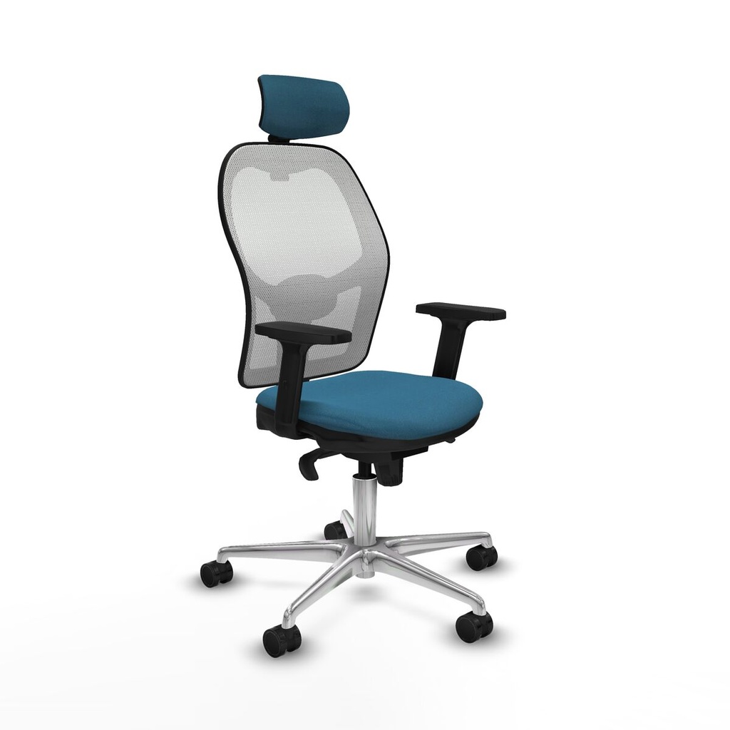 Office Chair with Headrest Piqueras y Crespo 2D086N2 White Petroleum green