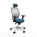 Office Chair with Headrest Piqueras y Crespo 2D086N2 White Petroleum green