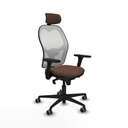 Office Chair with Headrest Piqueras y Crespo 3D036G2 White Dark brown