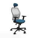 Silla de Oficina con Cabecero Piqueras y Crespo 2D036N1 Blanco Verde petróleo
