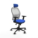 Silla de Oficina con Cabecero Piqueras y Crespo 2D036G2 Azul