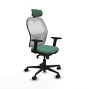 Silla de Oficina con Cabecero Piqueras y Crespo 2D036N2 Verde Esmeralda
