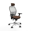 Office Chair with Headrest Piqueras y Crespo 3D086N2 White Dark brown