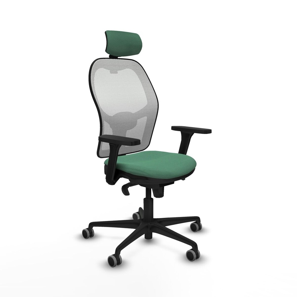 Silla de Oficina con Cabecero Piqueras y Crespo 3D036G2 Verde Esmeralda