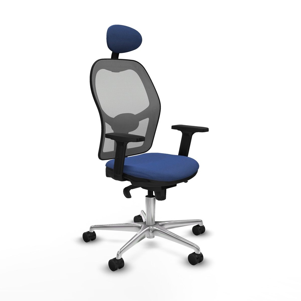 Silla de Oficina con Cabecero Piqueras y Crespo 2D086N1 Azul marino