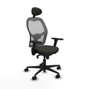 Silla de Oficina con Cabecero Piqueras y Crespo 3D036N1 Negro