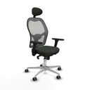 Silla de Oficina con Cabecero Piqueras y Crespo 3D086G1 Negro