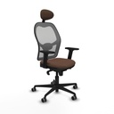 Silla de Oficina con Cabecero Piqueras y Crespo 2D036G1 Gris Marrón oscuro