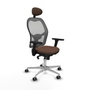 Silla de Oficina con Cabecero Piqueras y Crespo 3D086G1 Gris Marrón oscuro