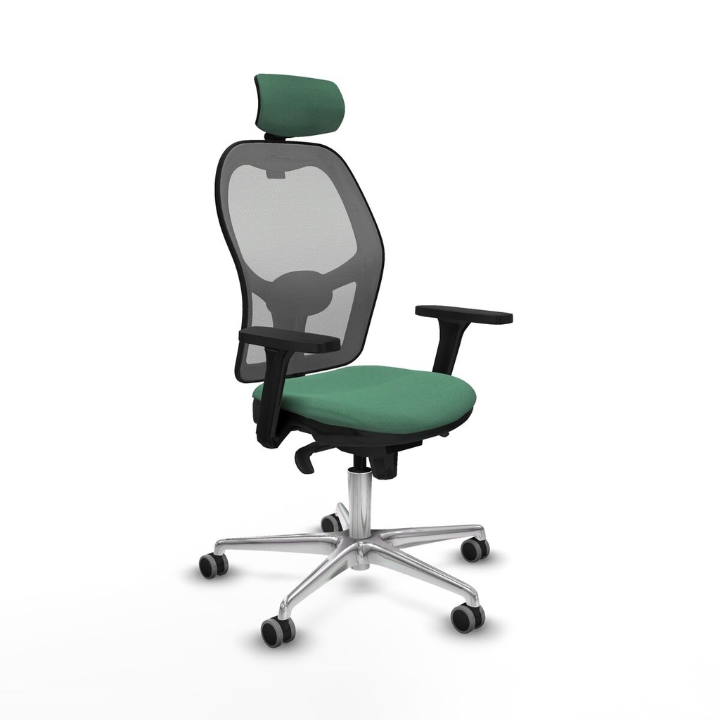Silla de Oficina con Cabecero Piqueras y Crespo 3D086G2 Verde Esmeralda