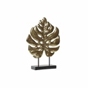 Figura Decorativa DKD Home Decor Negro Dorado Tropical Hoja de planta 25,5 x 6 x 34 cm