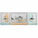 Juego de 3 cuadros DKD Home Decor Aluminio Madera MDF 200 x 3 x 70 cm (3 Piezas)