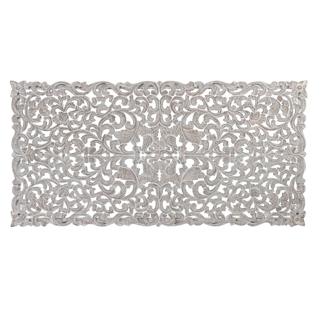Cabecero de Cama DKD Home Decor Blanco Natural Madera Madera MDF 160 x 3,5 x 80 cm