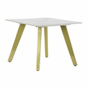 Mesita Auxiliar DKD Home Decor Blanco Dorado 60 x 60 x 48 cm