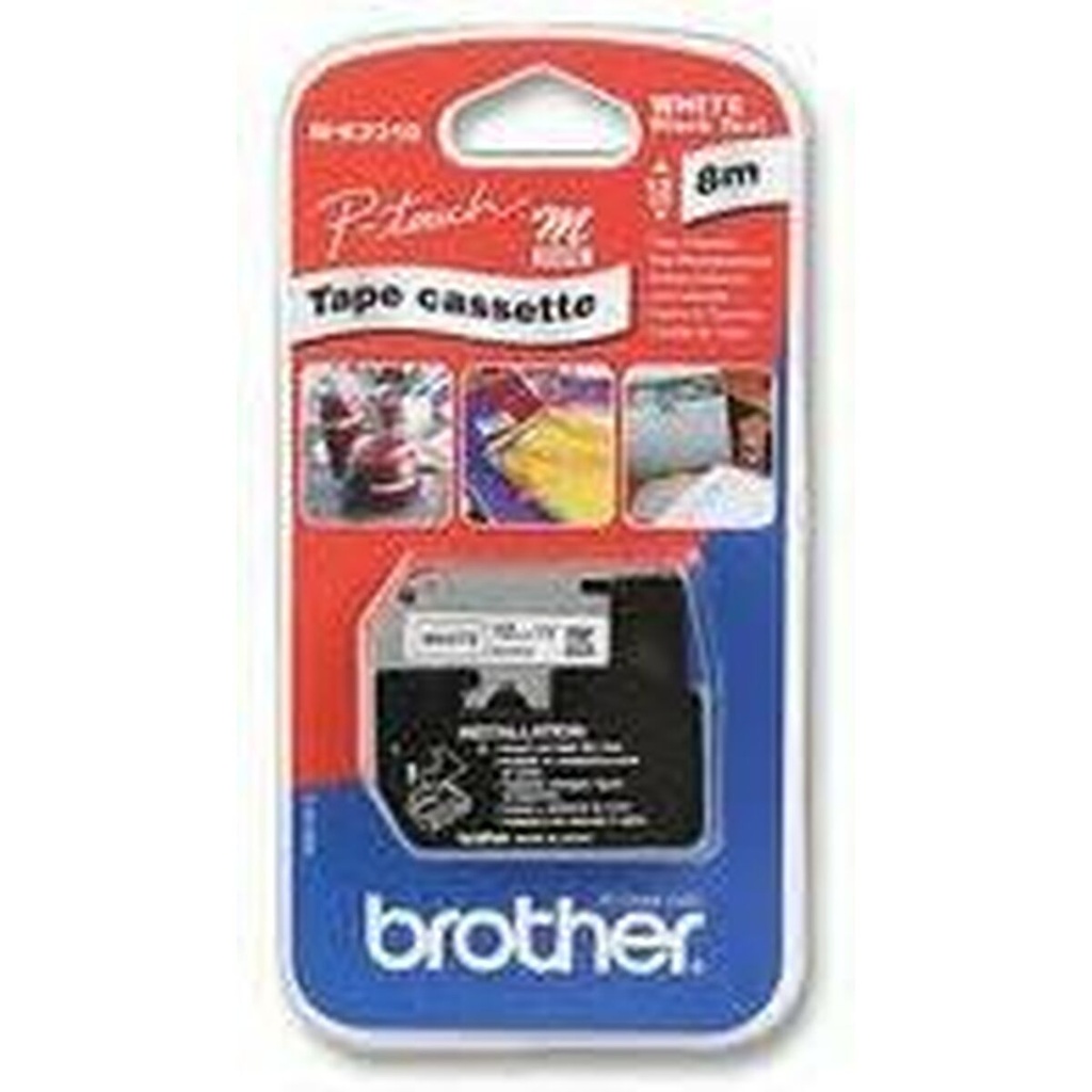 Cinta Laminada para Rotuladoras Brother M-K231B Negro Negro/Blanco 12 mm