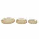 Centro de Mesa DKD Home Decor Marrón Bambú 8 cm 58 x 58 x 9 cm (3 Piezas)