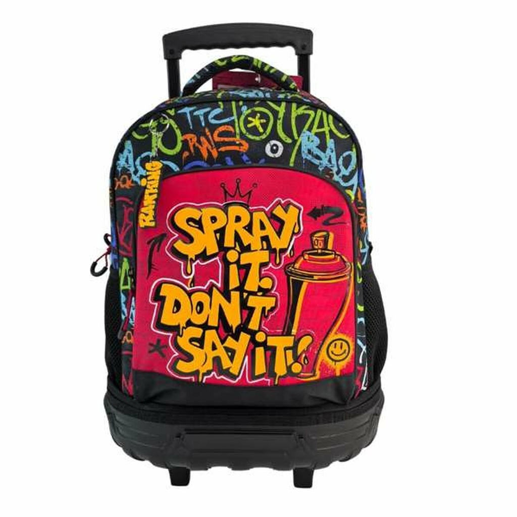 School Rucksack with Wheels Toybags Grafitti
