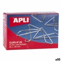 Clips Apli MARIPOSA Nº 20 Plateado Plata 60 mm (10 Unidades)