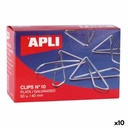 Clips Apli MARIPOSA Nº 10 Plateado Plata 40 mm (10 Unidades)