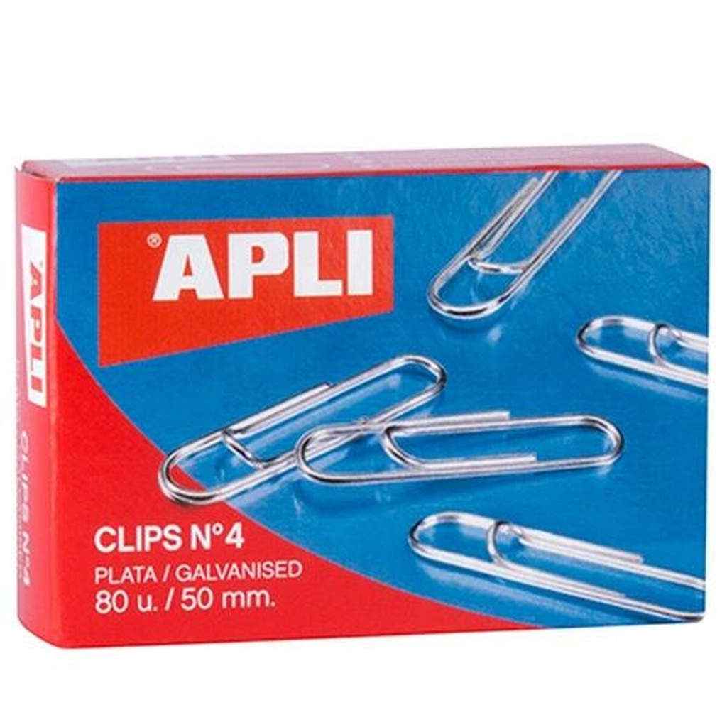 Clips Apli Nº 4 Silver 50 mm (10 Pieces) (12 Units)