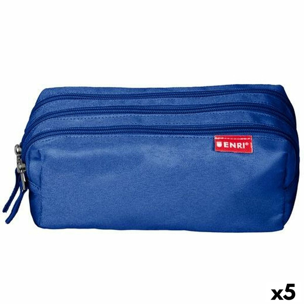 Estuche Escolar ENRI Azul 21 x 7 x 11 cm (5 Unidades)