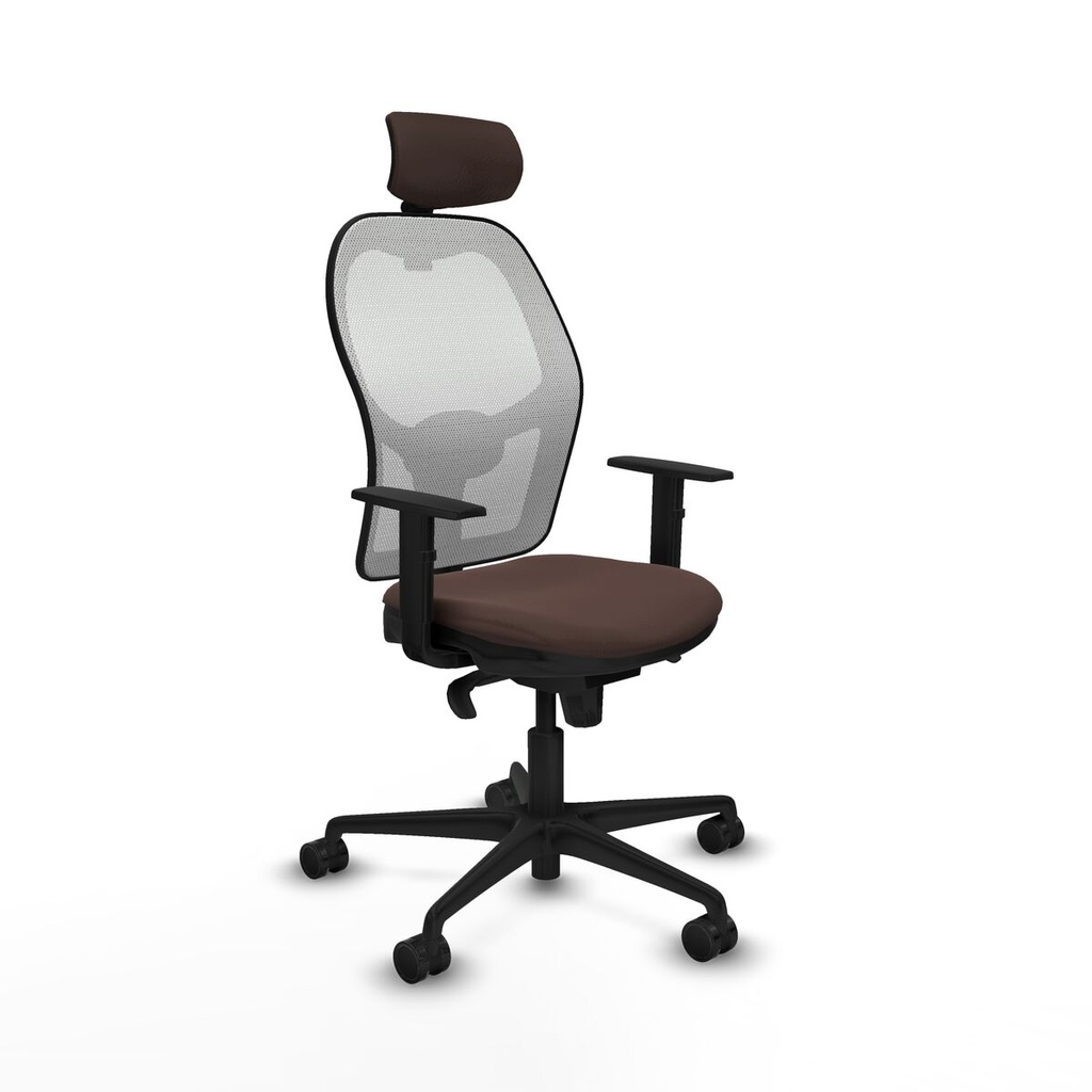 Office Chair with Headrest Jorquera Piqueras y Crespo 1D036N2 White Dark brown