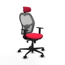 Office Chair with Headrest Jorquera Piqueras y Crespo 1D036N2 Red
