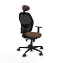 Office Chair with Headrest Jorquera Piqueras y Crespo 1D036N1 Black Dark brown