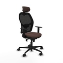 Silla de Oficina con Cabecero Jorquera Piqueras y Crespo 1D036N2 Negro Marrón oscuro