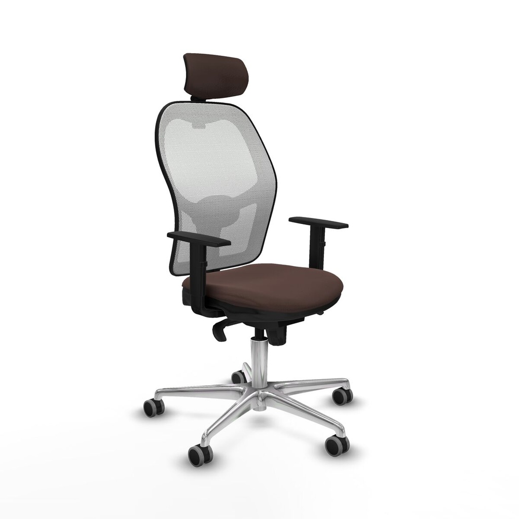 Office Chair with Headrest Jorquera Piqueras y Crespo 1D086G2 White Dark brown