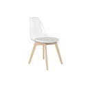 Dining Chair DKD Home Decor White Transparent Natural Wood Polycarbonate 54 x 47 x 81 cm