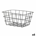 Cesta Multiusos Kinvara W5759K-S BLACK Negro Metal 24,5 x 12 x 18 cm Rectangular (6 Unidades)