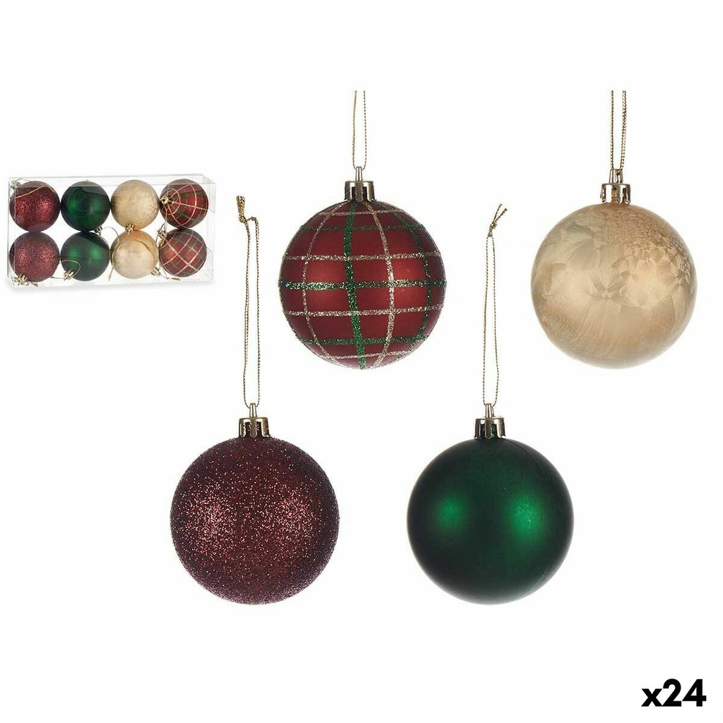 Set of Christmas balls Krist+ 6X12779 Multicolour Plastic 6 cm (24 Units)
