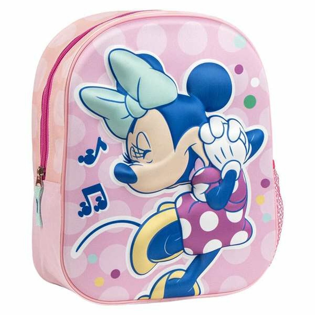 Mochila Escolar 3D Minnie Mouse Rosa 25,0 x 31,0 x 10,0 cm
