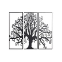 Decoración de Pared DKD Home Decor 3 Piezas Negro Árbol Metal (105 x 1,3 x 91 cm)