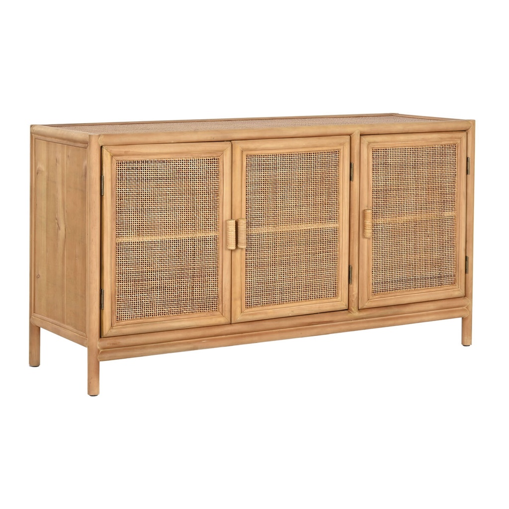 Sideboard Home ESPRIT Light brown Rattan Fir 120 x 40 x 65 cm