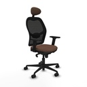 Office Chair with Headrest Jorquera Piqueras y Crespo 2D036N1 Black Dark brown